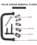Valve Spring Compressor C Clamp Service Kit With Collet Pusher Adapters And Extension Rods components labeled diagram