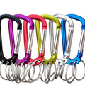 Multi-color Aluminum Alloy D Shape Carabiner Clip Keychain With 3 Key Rings For Outdoor Gear And Backpack, 6 Pack