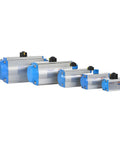 Straight Fire Double Acting Pneumatic Actuator With Precision Control Air Cylinder for Aluminum Valve Damper, compact sizes shown.