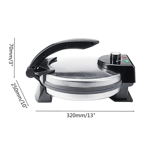 Ultimate 2000W Electric Roti Maker Press With Adjustable Temp Control And Led Indicator, 10-inch size with non-stick plates.