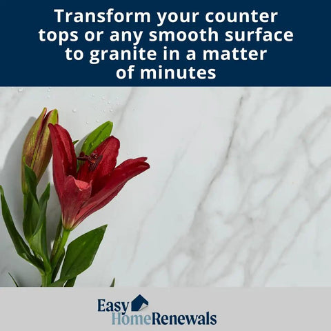 Red flower on Budget Buy Kitchen Countertop Makeover With Seamless Honed White Marble Vinyl Laminate Cover Peel And Stick