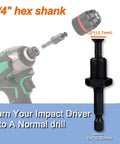 Keyless Drill Chuck Adapter Kit 1/2-20UNF With SDS-Plus Shank 1/4 Inch Hex Shank for drills and impact drivers.