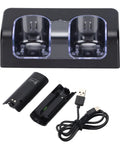 Dual Charging Station For Game Controllers With Power Cord Included Portable Battery Charger Dock Black Built To Last