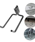 Heavy Duty Track Hooks 10 Piece Set For Truck Tie Down And Garage Organization, black iron hooks with E-track systems in use.