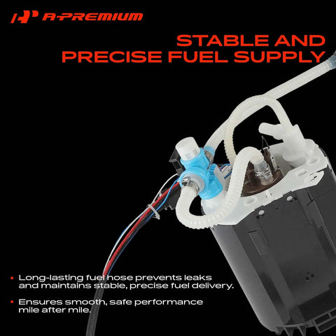 Electric Fuel Pump Module For Land Rover Range Rover Evoque In Tank Replacement Fuel Sending Unit with blue connector and fuel hoses.