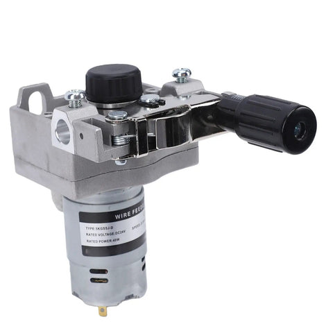 MIG Welder Wire Feed Motor With Beefy 2 Roll Feeding System 40W Power Adjustable Wire Speed From 2 To 15 Precise Clamping For 0.8 To 1.0mm MIG MAG Welding Smooth Feeding Jamming Resistant Great For Steel And Aluminum, metal body
