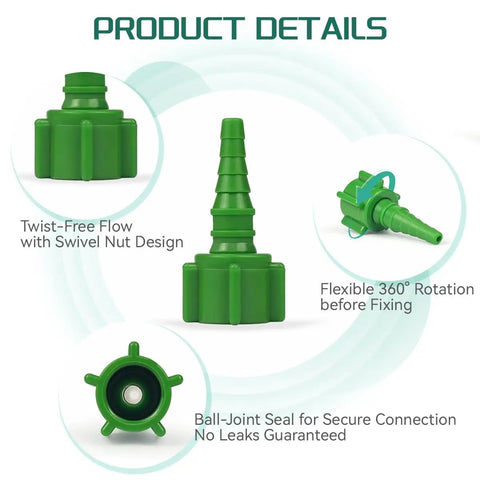 PRODUCT DETAILS Five Pack Oxygen Tubing Swivel Nipple Connectors Individually Packaged For No Hassle Setup And A Solid Leak Free Fit With Most Oxygen Concentrators Regulators And Flow Meters swivel nut connector