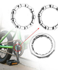 Four Pack Bicycle Crank Bearing Retainer Set With 8mm Ball Bearings Five Sixteenth Inch And Nine Balls Each Replacement shown on bike