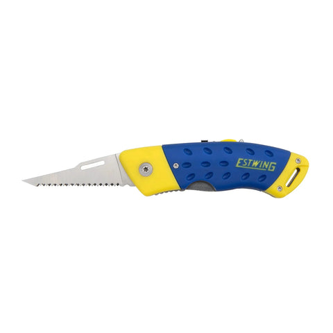 2-In-1 Folding Jab Saw With Retractable Utility Knife For Quick Drywall Cuts, One-Hand Safe Operation, Rust-Resistant Stainless Steel Frame