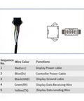 Wiring diagram for S866 Cycle Computer For Electric Scooters, detailing function and color of each control panel wire.