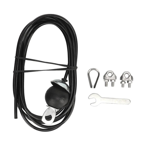 5mm Steel Pulley Cable With Ball Stopper For Gym Equipment Replacement, includes wire clips and wrench for easy installation.