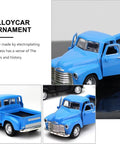 Retro Metal Classic Cars Die Cast Old School Pickup Truck Figurine in Blue Vintage Alloy Mini Car Model