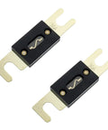 Heavy Duty ANL Fuse Holders And 100 Amp ANL Fuses Pair For Audio Video Systems, compact design with 30A capacity and gold contacts.