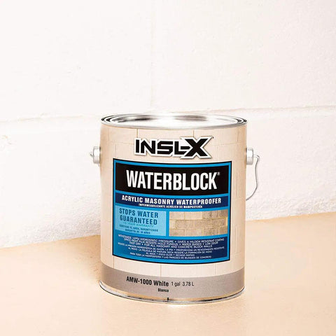 Water Block Acrylic Masonry Waterproof Paint White One Gallon For Indoor And Outdoor Concrete Walls Basements Foundations