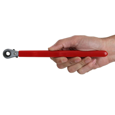 Long Reach Battery Terminal Wrench Ratcheting Nine Point Five Inch Alloy Steel Double Sided With Ten Millimeter And Five Sixteenth Inch Heads