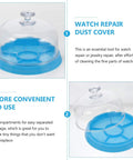 Pro Grade Watch Movement Dust Cover Tray With Six Slots Plastic Anti Dust Guard Accessory Storage Box shown open and closed