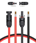 20Ft 10AWG Solar Extension Cable Kit With Male And Female Connectors, Extra Pair, Red And Black, Low Loss Tin Coated Copper