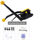 Heavy Duty Steel Strapping Tool A333 Stainless Manual Banding Machine with included accessories for various strap sizes
