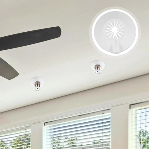 10 Pack Heavy Duty Plastic Fire Sprinkler Cover Plates Waterproof Escutcheon Ring Wall Mount Flange For Disc Heads Removable Or Nonremovable 2 48 In Slick No Hassle Quick Swap on ceiling with ceiling fan.