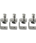 Set Of Four Heavy Duty Stainless Steel C Clamps For Small Desks And Workbenches Built To Last For Woodworking Welding And Construction Projects