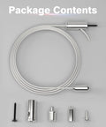Contents of 8 Pack Hexagon Garage Light Hanging Kit With Adjustable 1.0M Stainless Steel Suspension Wire Rope Heavy Duty 1.5mm Cables