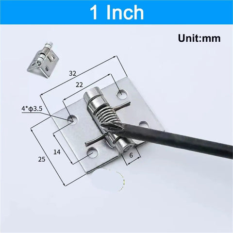 Spring Loaded Cabinet Door Hinges With Screws 4 10 20 Pack No Slam Self Closing Automatic Rebound 304 Stainless Steel dimensions