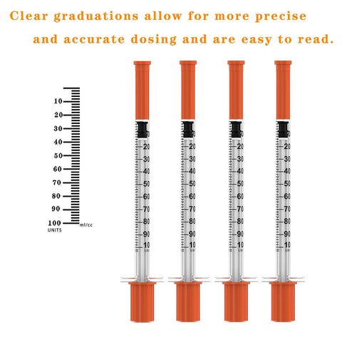 Disposable Syringes With Needle 1ml 30G 5 16 Inch Individually Wrapped 100 Pack For Lab Use Lab Grade With Clear Readout Scale