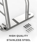 Close-up of mounting base for 18 Inch Bathroom Towel Rack With Top Shelf And Bar Chrome Finish Wall Mount Solid Stainless Steel Zinc Alloy.