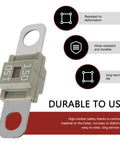 Beefy Heavy Duty 3 Pcs Midi Fuses 150 Amp Flat Style Bolt On Fuse Links Gray with durable design and high contact safety.