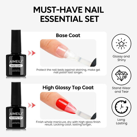 All In One Gel Nail Prep Kit With Nail Dehydrator Bonding Primer Gel Base Coat And Top Coat Vegan Cruelty Free Hema Free Shine Finish