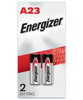 Top Shelf A23 Batteries 12V Alkaline Powerhouse For Keyless Entry And Garage Door Openers Straight Up Gold For Security Cameras And Bluetooth Gadgets A Solid Two Pack Ready To Roll in packaging.