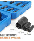Heavy Duty 24pc Torx And E-Torx Socket Set With 1 4 Inch 3 8 Inch And 1 2 Inch Drive Sizes Including Female Star Bits For Impact Guns To Crush Rusty Bolts Without Breaking A Sweat, blue tray
