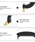 Close-up of Vintage Gold Cabinet Handles 5Pc Set For Kitchen Cupboards And Furniture, showing black plastic handle and gold edges.