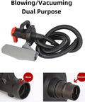 Rugged Industrial Dust Collector Blower Vacuum Featuring 1200W Copper Motor with dual purpose blowing and vacuuming hose.