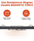 60 Inch Wide Hanging Magnetic Sweeper With 120 Lb Pull Strength, Forklift Magnet, demo of powerful neodymium magnetic force.