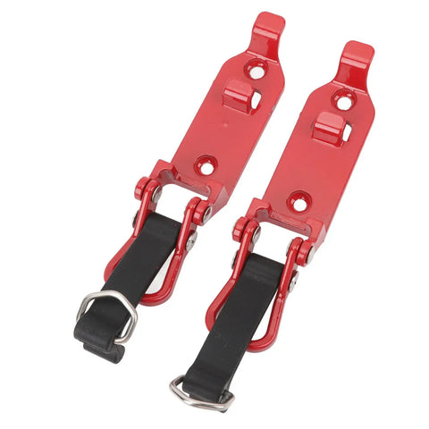 Two Pack Heavy Duty Roof Rack Shovel Holder with Metal Rubber Clamp Mount Red