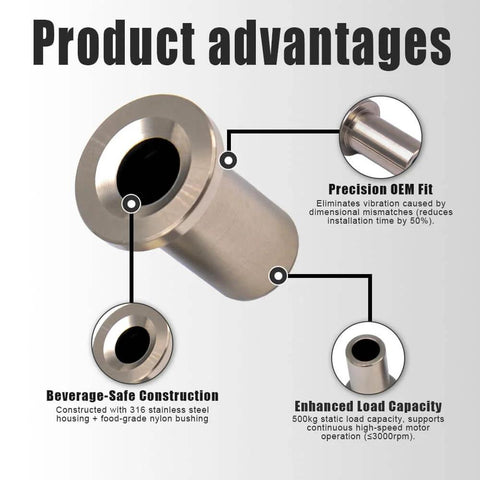 Bearing Sleeve 3220 Replacement For D And E Series Beverage Dispensers And Juicers Four Pack Fits D15 D25 D25-4 D35 D35-4 E27 E29 E47 E49