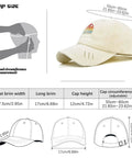 Yacht Vibes No Crying On The Yacht Inspired Cotton Baseball Cap For Men, size details and breathable design on display.