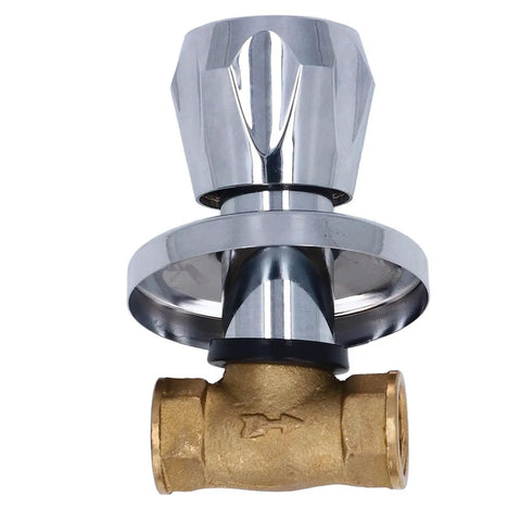 Heavy Duty Brass Water Valve 1/2 Inch Female Npt Thread Fitting with chrome lever for easy flow control.