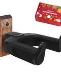 Auto Lock Guitar Wall Mount With Black Walnut Wood Hanger for classical acoustic electric guitars and bass, package view.