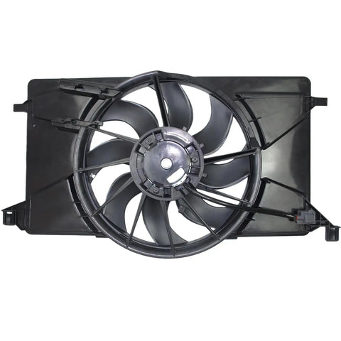 Radiator Cooling Fan Assembly For Ford Focus 2012 To 2018 Heavy Duty Ac Condenser Motor view showing seven blade design and wiring.