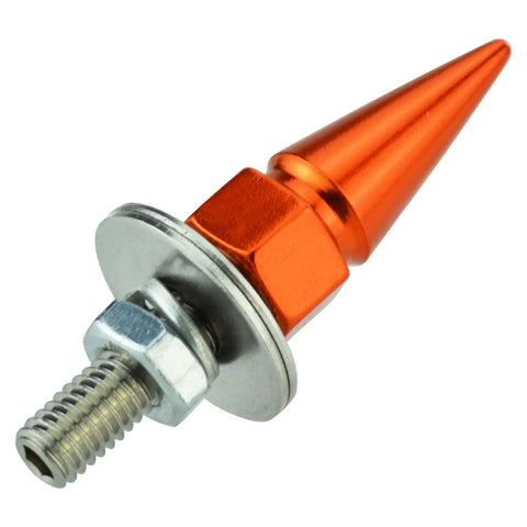 Spike Style License Plate Screws Anti Theft Fasteners Kit for Cars Trucks and Motorcycles Aluminum Bolt with orange spike top view