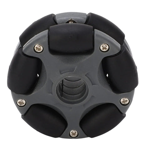 58mm Wheel For Robot Kits Built To Take A Beating, Double Row Rotating Directional Wheel With Hub For Motor Axle, Front View