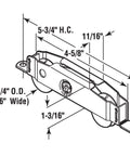 Sliding Patio Door Roller Assembly For One And One Quarter Inch Steel Ball Bearing With Side Adjustment Replacement Kit dimensions