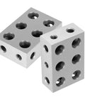 1-2-3 blocks matched pair, hardened steel 11-hole machinist setup blocks, 2-pack