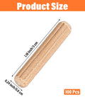100 Pack Wooden Dowel Pins Kit For DIYers And Furniture Repair In Genuine Imperial Size One Quarter Inch By One And One Sixteenth Inch Fluted