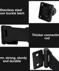 Two Pack Keyed Hasp Locks With Twist Knob For Small Doors And Cabinets, Stainless Steel Security Latches, Black Finish Components