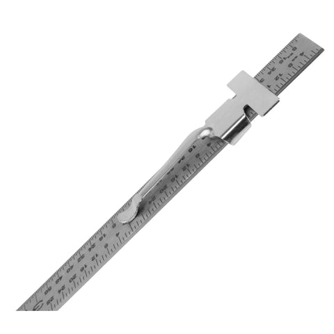 Six Inch Stainless Steel Sliding Depth Gauge With Ultra Fine 64T Graduations For Precise Depth And Step Measurements Machined Ruler Quality Tool