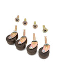 Antique Style Wood Furniture Casters With Ball Bearing Swivel For Easy Moving Heavy Furniture, dark hardwood wheels, set of four