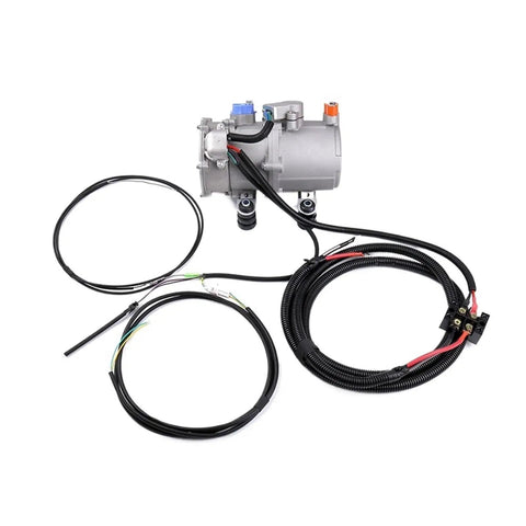 Heavy Duty Air Conditioning Electric Compressor For Auto Climate Systems 24 Volt, durable metal design with wiring harness for easy installation.